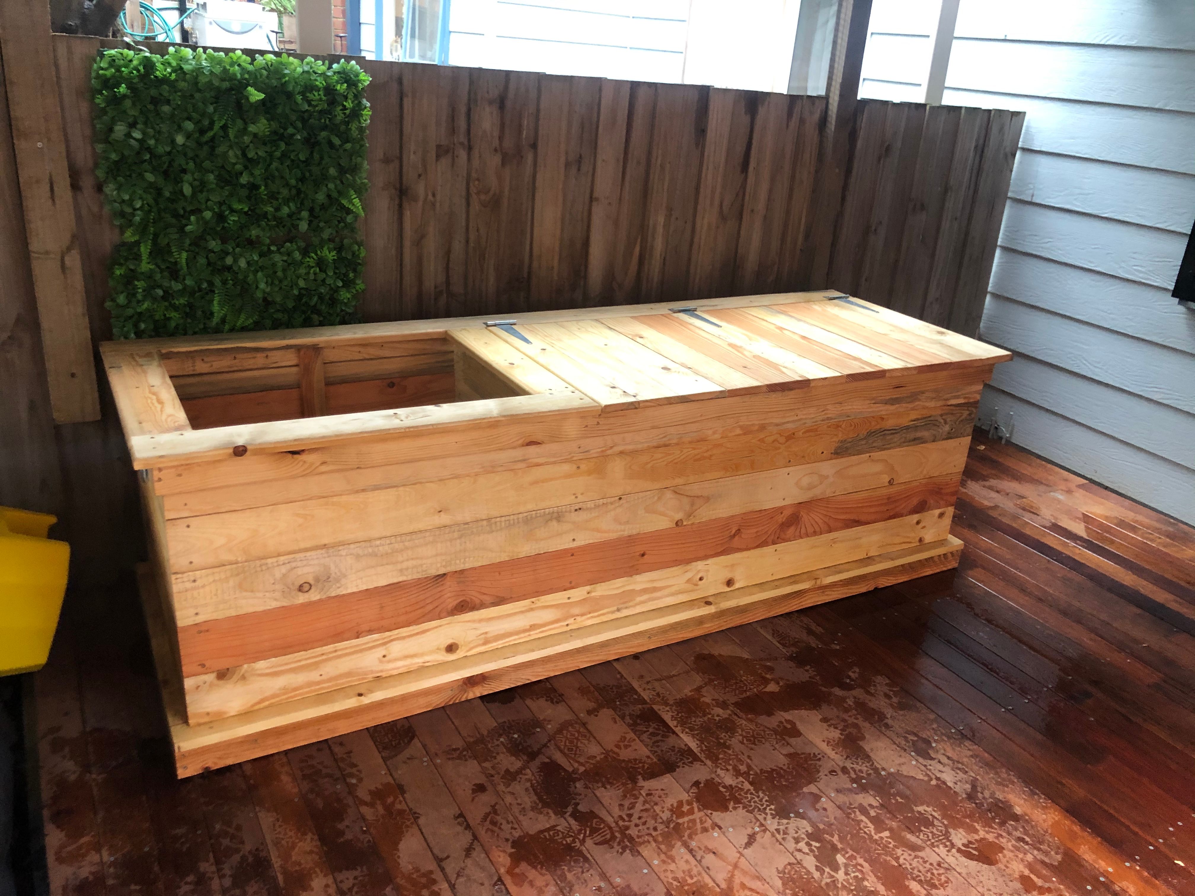 Large outdoor bench seat, with storage a Bunnings 